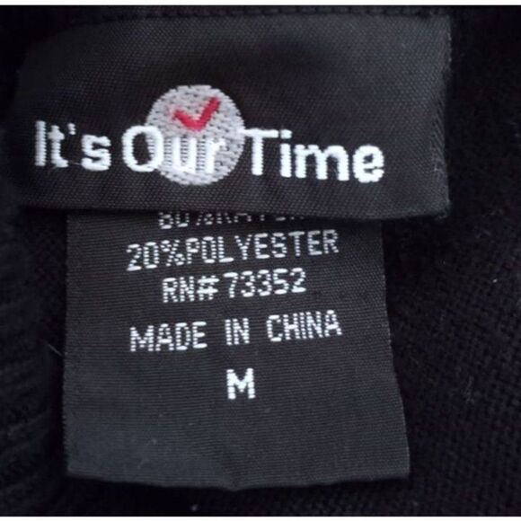 IT'S OUR TIME BLACK COWL-NECK SWEATER SZ.M EUC. - Picture 3 of 5